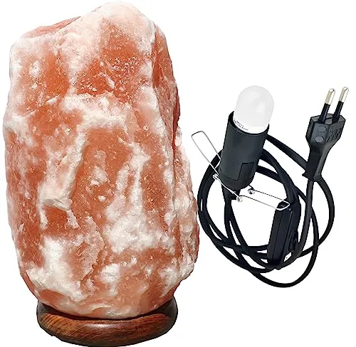 NaturGut Salzlampe 1,5-2kg Salz Kristall Stein Salzleuchte Nachtlampe Salzkristalllampe