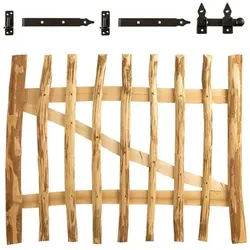 BooGardi Gartentor Holz in 14 Größen · 100 cm breit · 100 cm hoch · 3·5 cm Lattenabstand · Staketentor · Haselnuss Bauerntor/Zauntor für Staketenzaun