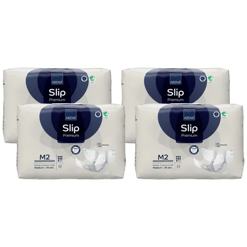 ABENA Slip Premium M2 - Sparpaket (4 x 24 Stück) - Arzneimittel - Ideal für mittlere bis schwere Inkontinenz, mit innovativem Nässeindikator und seitlichem Auslaufschutz für optimalen Halt und Diskretion.