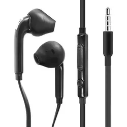 Verwicklungsfreie in-ear Kopfhörer Fernbedienung 3.5mm Klinkenstecker – Schwarz - Schwarz