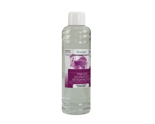 finesse Saunaduft Aufguss Bergkräuter 1000ml - Saunazubehör, entspannendes Aufgusskonzentrat mit krautig-blumigem Duft für ein wohltuendes Saunaerlebnis.