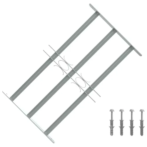 vidaXL Verstellbares Fenstergitter mit 3 Querstäben