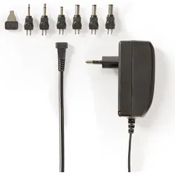 Nedis Universal AC Power Adapter - 24 W - Handy Ladegeräte, flexibles Netzteil mit 6 Wechselsteckern und 1,5 A für vielseitige Nutzung