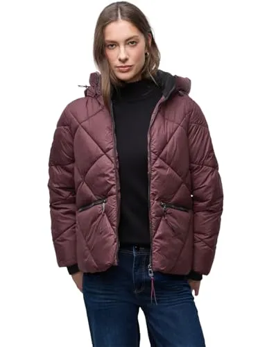 Street One Damen Kurze Steppjacke mit abnehmbarer Kapuze - Stylische Übergangsjacke mit seitlichen Zipper-Taschen und weichen Bündchen für optimalen Tragekomfort. Perfekt für die Übergangszeit!