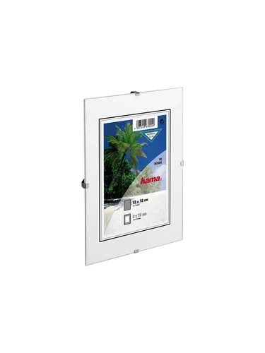 Hama Frameless Picture Holder Clip-Fix Fotohalter Konzipiert für: 18 x 24 cm Glas rechteckig (63028)