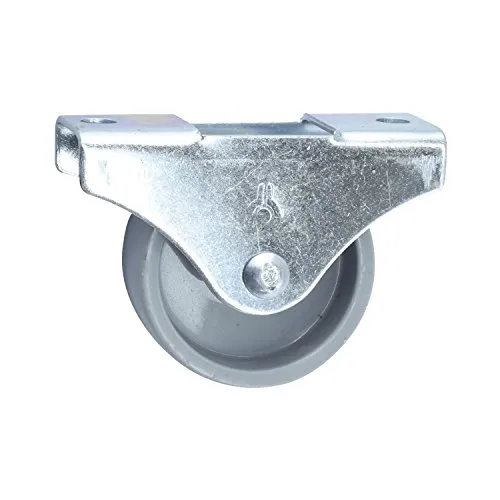 Dörner + Helmer Möbel-Bockrolle, 45mm x 17mm, 50kg Tragkraft, 67mm x 24mm Platte, Kunststoffrad, Richtungsfixiert