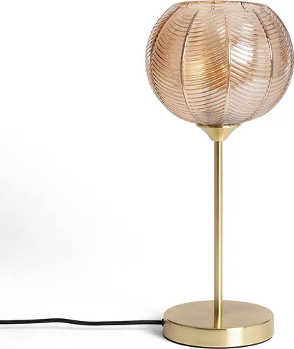 Tischlampe Klimt aus Metall und Glas in gelb von LEDKIA