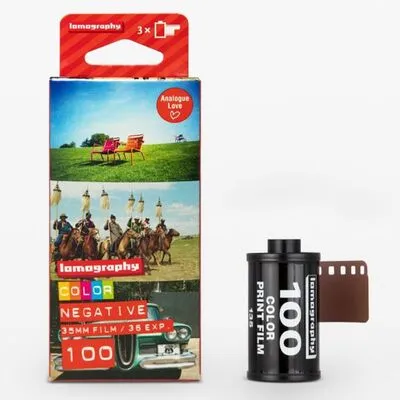 Lomography Farbnegativfilm 35mm ISO 100 - 3er Pack - Fotofilme für lebendige Farben und hohe Bildqualität, ideal für kreative Fotografie und analoge Enthusiasten.