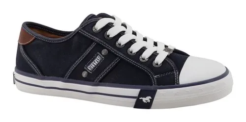 Mustang Herren Canvas Sneaker Blau
