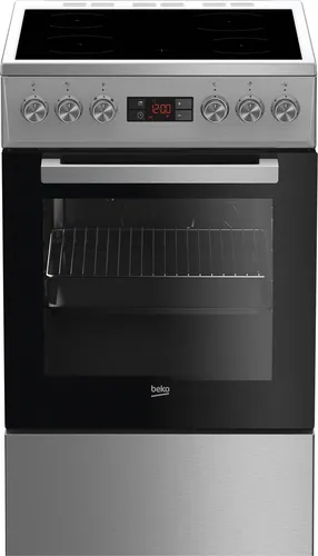 Beko FSM57300GX, Freistehender Elektroherd aus Edelstahl mit Glaskeramikkochfeld