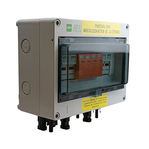 NAKA Solar Anschlusskasten für Photovoltaik 2 Strings 1000V T2 - Überspannungsschutz-Anschlusskasten für PV-Anlagen, UV-beständig & wasserdicht, schützt Ihre Solaranlage zuverlässig vor Blitzen und verlängert die Lebensdauer.