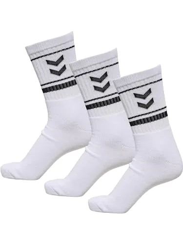 hummel Unisex Hmlstripe Crew 3-pack Sock, Weiß, 46-48 EU