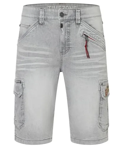 Timezone Herren Cargo Jeans Shorts RYKERTZ Light Grey Wash von TIMEZONE