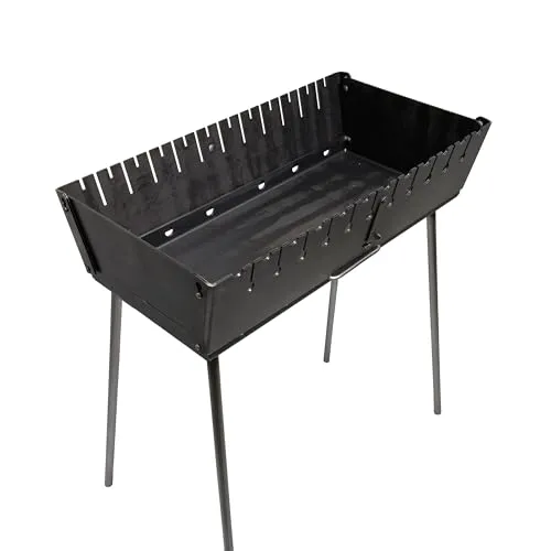 Mangal Grill Schaschlik Holzkohlegrill – Faltbarer BBQ Koffer-Grill für 12 Spieße