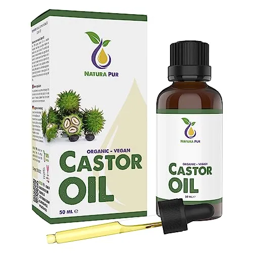 Rizinusöl BIO 50ml, 100% kaltgepresst, vegan, in Glasflasche