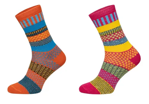 HomeOfSocks Wollsocken Hygge mehrfarbig pink/orange/blau - 2 Paar
