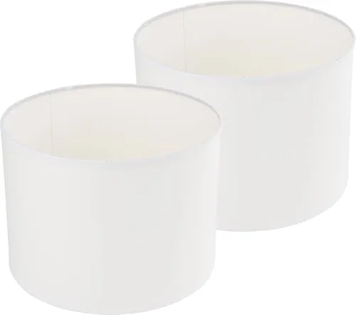 VBS 2er-Pack Lampenschirm WHITY weiß dekorativer Schirm, Lampen, Lampenabdeckung, elegant und modern, Lampenschirm Set, kreative Beleuchtung ZYLINDRISCH GROSS weiß E27, 24x17cm