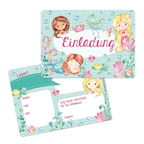 Papierdrachen 12 Einladungskarten zum Geburtstag für Kinder