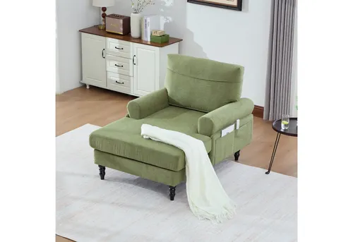 STILVORA Einzelsofa Relaxsessel mit Seitentaschen und Holzbeinen