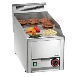 Bartscher Griddleplatte GDP 320E-CG - Großküchentechnik für perfekte Röstaromen: Die hartverchromte Bratfläche aus Spezialstahl mit 320 mm Breite sorgt für gleichmäßige Wärme und ist ideal zum Braten von Fleisch, Fisch und Gemüse.