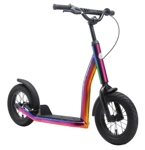 STAR SCOOTER Tretroller für Kinder ab 7 Jahren | 12 Zoll Sportroller in Chrom-Silber - Roller/Kickboards mit stabiler Stahlrahmen, schlagfestem Lack und 12 Zoll Luftreifen für sanfte Fahrten über jedes Gelände. Ideal für aktive Kinder!