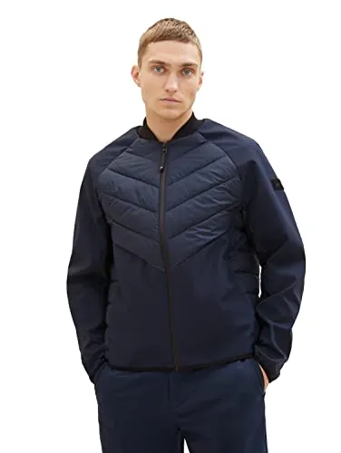 TOM TAILOR Denim Herren Hybrid Steppjacke mit Bomberkragen