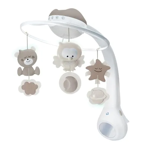 Infantino 3-in-1-Projektor-Musik-Mobile - Baby Mobiles: Vielseitiges Mobile mit Projektor, Musik und Weckermodus zur sanften Unterstützung beim Einschlafen und Aufwachen.
