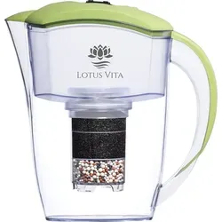 Lotus Vita Wasserfilter Kanne Esprit 1,3L - Pistazie - Wasserfilter für Zuhause, filtert in nur 5 Minuten Schadstoffe wie Chlor und Schwermetalle. BPA-frei, elegantes Design und bis zu 8 Liter gefiltertes Wasser pro Tag.