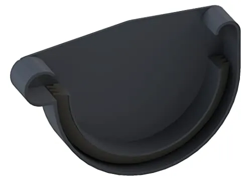 Trobak Rinnenendstück anthrazit links für Dachrinne NW 100