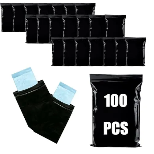Stk VerschließBare Tasche für Damenbinden,Damenbinden-Entsorgungsbeutel,Tampon-Entsorgungsbeutel,Hygienebeutel für Damenbinden,Damen Hygiene Entsorgungsbeutel,Schwarze Hygienebeutel,15 * 10cm 100