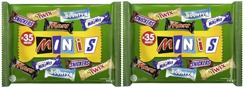 Mars GmbH Süßigkeit Mixed Minis 2x710g - Leckere Schokoriegel-Mischung mit verschiedenen Sorten, ideal für den Genuss unterwegs oder als Snack für zwischendurch. Perfekt für Schokoladenliebhaber! 1420g Gesamtgewicht in praktischer Verpackung.