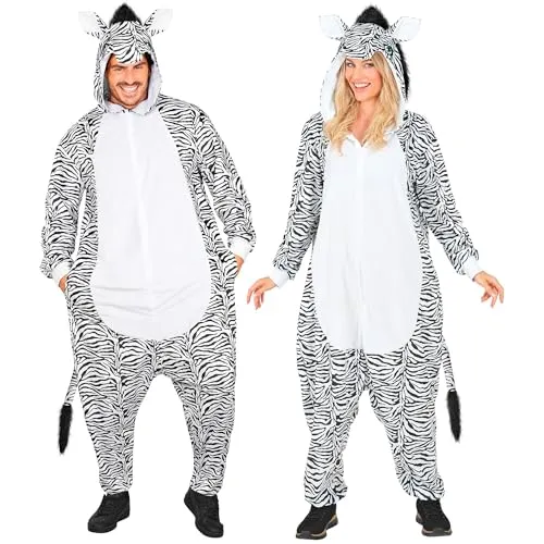 Widmann S.r.l. Kostüm Overall Zebra schwarz XXL in schwarz von Widmann MILANO Party Fashion