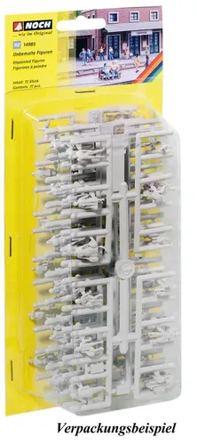 NOCH Modelleisenbahn-Figur - TT Sitzende und stehende Unbemalt, maßstabsgetreu für erwachsene Sammler, ideal für individuelle Gestaltung