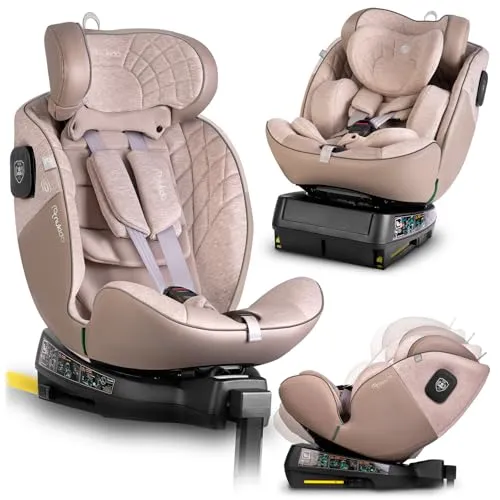 Nukido Aero Line Kindersitz beige 0-36 kg ISOFIX - Autositze & Trenngitter mit 360°-Drehfunktion und 5-stufiger Neigungsverstellung für maximale Sicherheit und Komfort während der Autofahrt.