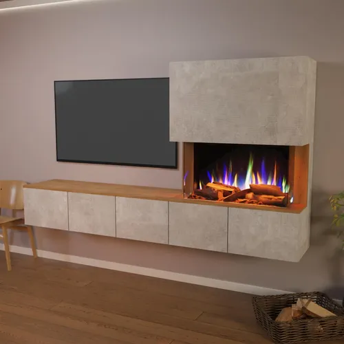 Glow Fire Elektrokamin 'PR6' | LED Standkamin mit Heizung und Fernbedienung