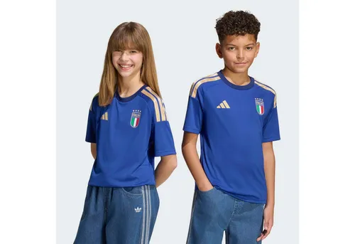 adidas Performance Fußballtrikot ITALIEN 26 FAN KIDS HEIMTRIKOT blau 164 EU - Sportliches Kindertrikot für Fußballfans, aus 100% Polyester, pflegeleicht und ideal für den Spiel- und Trainingsbetrieb. Stylisches Design in Bold Blue.