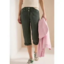 Cecil Mid Waist Slim Leg Hose Clear Khaki 31 in grün von CECIL
