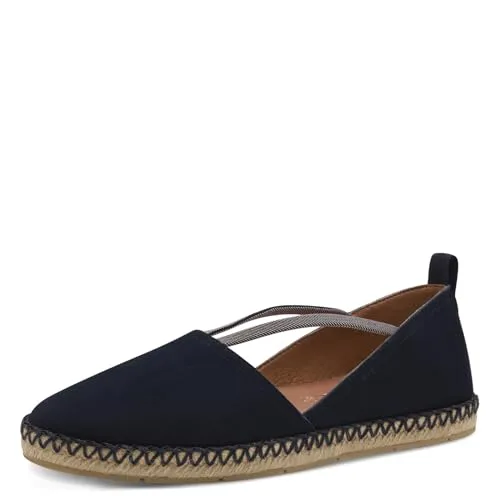 Tamaris Espadrille mit Touch It-Ausstattung - Espadrilles in Navy, modisch und bequem, mit 2 cm Plateau und herausnehmbarer, gepolsterter Innensohle für optimalen Tragekomfort.