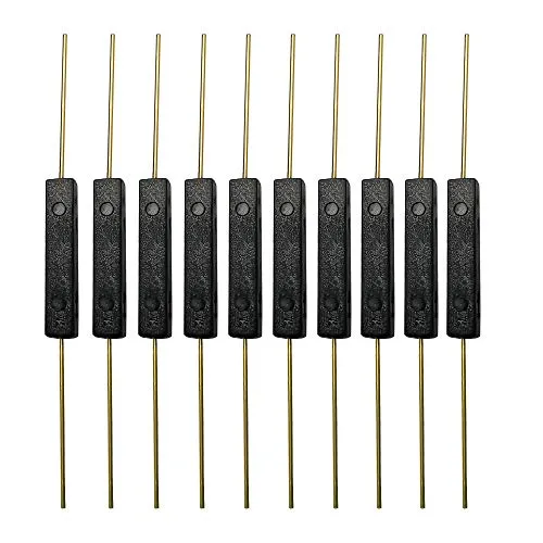 Gebildet 10Stück Kunststoff-Reed-Schalter, Reed-Kontakt, Magnet in der Nähe – Schaltkreis verbinden, Magnet entfernt – Schaltkreis unterbrechen, magnetischer Induktionsschalter (3mm x 14mm)
