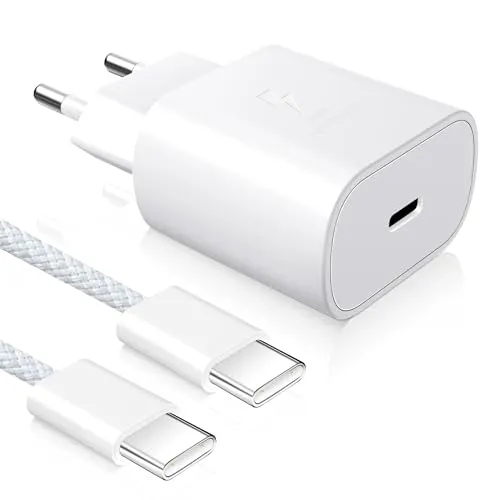YISH Ladegerät USB C Schnellladegerät 25W: Netzteil USB Type C PD 3.0 Schnellladegerät mit 60W 1M USB C auf C Kabel