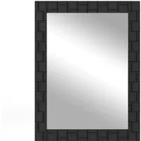 Costway Wandspiegel aus Gummibaumholz 80 x 60 cm - Moderner Kosmetikspiegel mit elegantem Holzrahmen, ideal für jedes Zuhause. Hergestellt aus langlebigem Gummibaumholz, bietet er eine große reflektierende Fläche für klare Reflexionen.