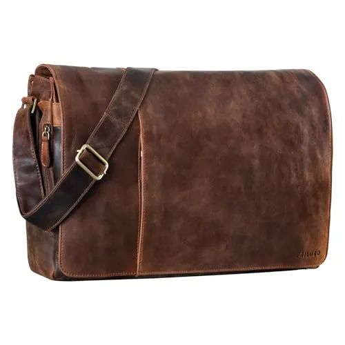 STILORD 'Maximus' XXL Ledertasche in braun von STILORD