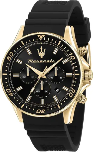 Maserati Sfida Herrenuhr R8871640001 - Luxus-Chronograph in Schwarz - Chronographen mit Automatikwerk, 10 BAR wasserdicht und stilvollem Silikonarmband, perfekt für sportliche Eleganz und Alltagstauglichkeit.