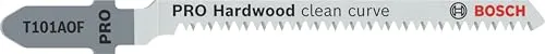 Bosch 2x PRO Hardwood clean T101AOF Stichsägeblatt für Kurvenschnitte (für Hartholz, Multiplexplatte, Länge 83 mm, Professional Zubehör Stichsäge)