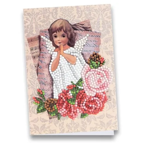 Ideen mit Herz Diamond-Painting-Grußkarte | Din B6 (11,5 x 16,5 cm) | 370 g/m² | inkl. Umschlag & Werkzeug (Engel 02)
