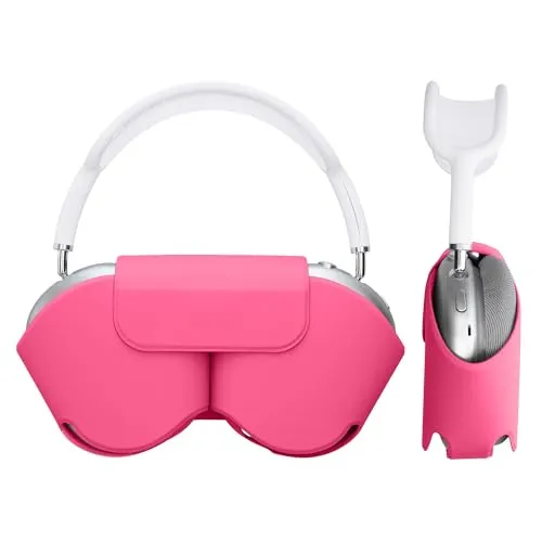 kwmobile Hülle kompatibel mit Apple AirPods Max Case - weiche Kopfhörer Tasche - Sleep Mode kompatibel - Etui aus Polyester - Cover in Fuchsia