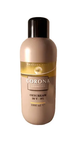 Corona Oxycrème 9% Vol. 30 1000ml - Haarfärbemittel - Hochwertige Oxycrème zur optimalen Entwicklung von Haarfarben, sorgt für gleichmäßige Farbergebnisse und ist ideal für den professionellen Einsatz in Friseursalons.