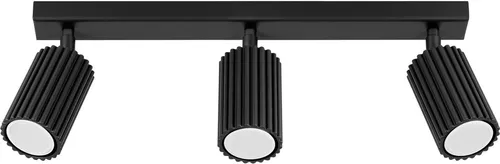 Verstellbarer 3-flammiger Deckenstrahler aus Aluminium in Schwarz - Eleganter Deckenstrahler aus Aluminium mit verstellbaren Spots für gezielte Beleuchtung. Ideal für Wohnräume, Küche oder Flur und ein echter Blickfang durch die geriffelte Oberfläche.