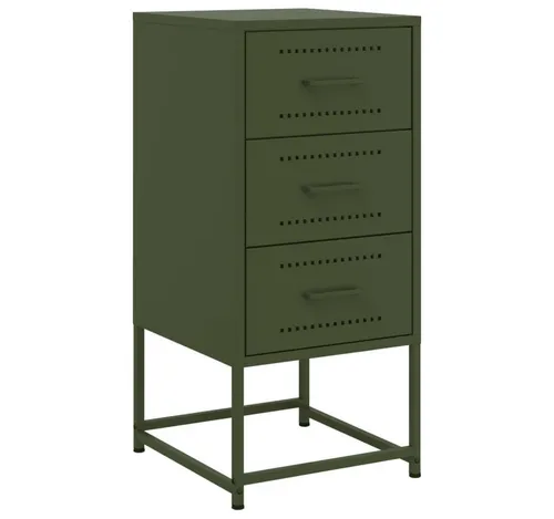 vidaXL Nachttisch Olivgrün 36x39x78 cm aus Stahl in grün von vidaXL