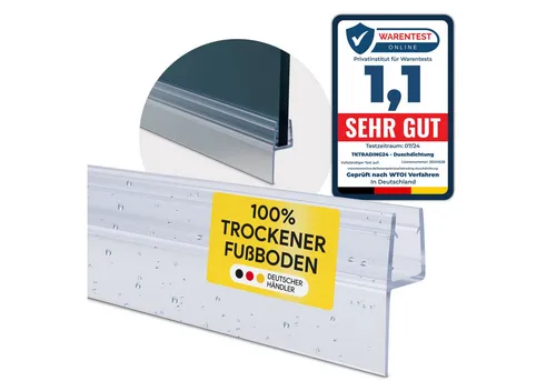 tktrading24 Duschdichtung PVC Ersatzdichtung Duschkabine Dusche TYP-22 200cm 6-10mm, L: 200 cm